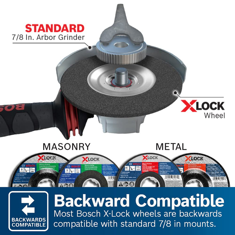  [AUSTRALIA] - BOSCH TCWX1S500 5 In. x .045 In. X-LOCK Arbor Type 1A (ISO 41) 60 Grit Fast Metal/Stainless Cutting Abrasive Wheel 5" Type 1A Metal/Stainless