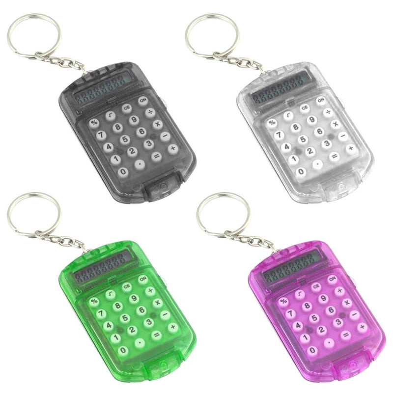  [AUSTRALIA] - NUOBESTY 3pcs Pocket Calculator Key Ring Tiny Small Portable Mini Electronic Calculator for Kids Home Students School (Random Color)