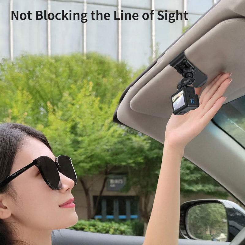  [AUSTRALIA] - SKEZN Upgrade Car Sun Visor Mount, VLOG/Video Holder Compatible with GoPro Hero 11/10/9/8 Black, Insta360, DJI and More (1.8 * 3.7 * 2.8 in) 1.8*3.7*2.8 in
