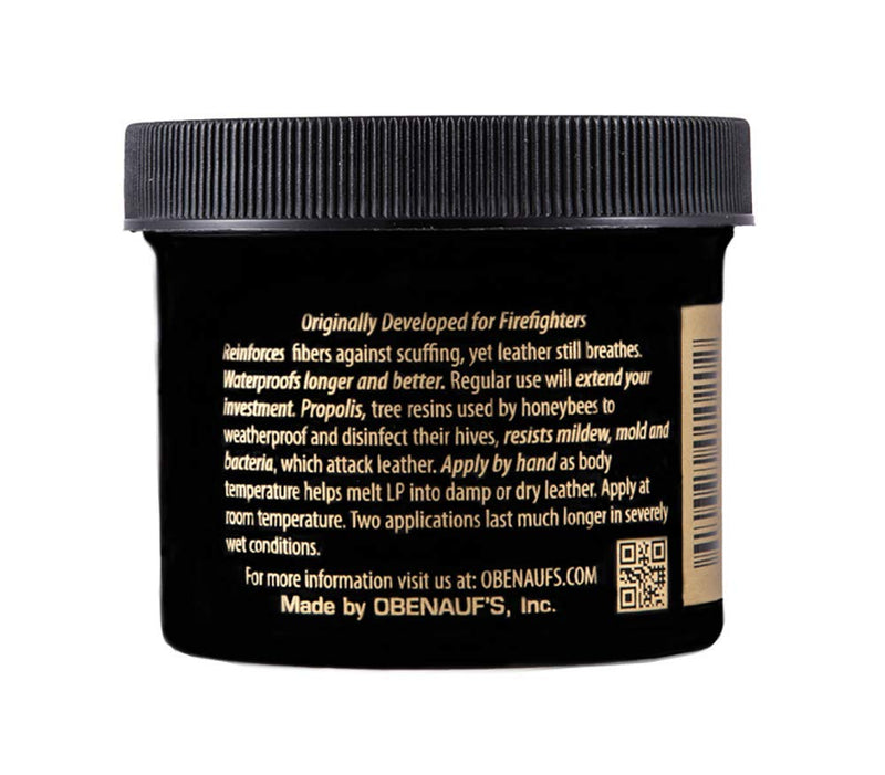  [AUSTRALIA] - Obenauf's Heavy Duty LP Leather Conditioner Natural Oil Beeswax Formula (4oz) 4 Ounces