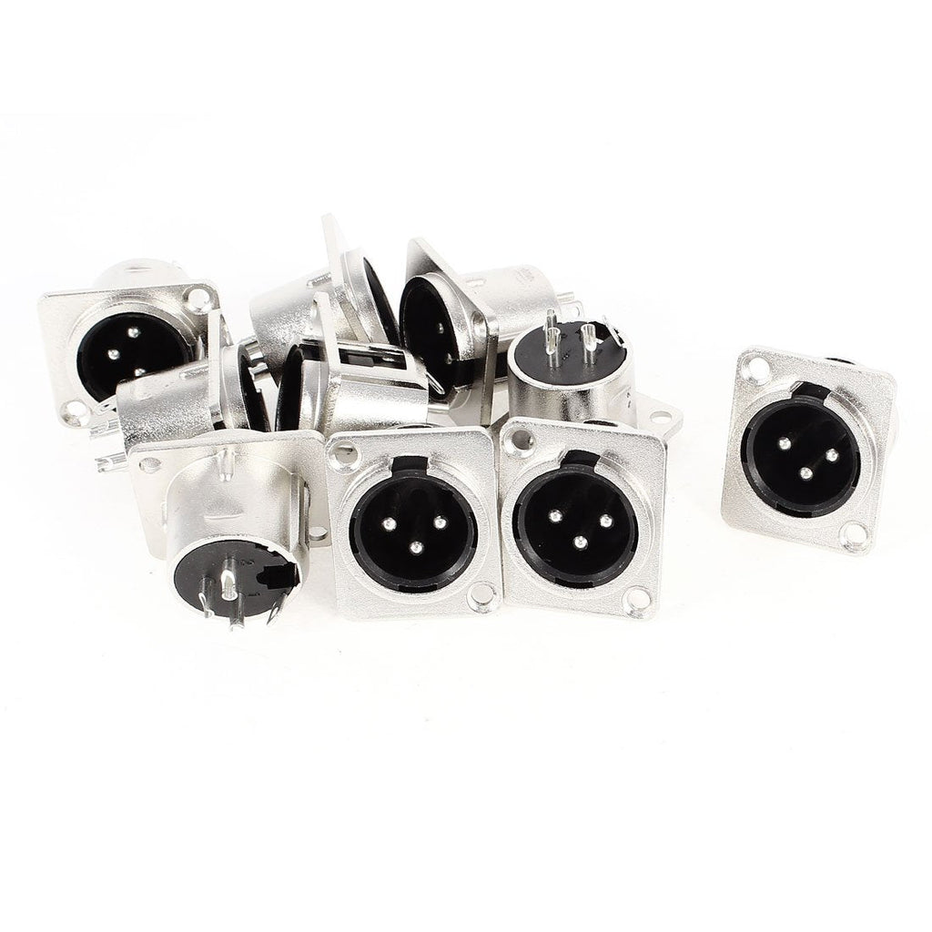  [AUSTRALIA] - uxcell 10 x XLR Male Chassis Panel Mount Socket 3 Pin Audio Studio Connector