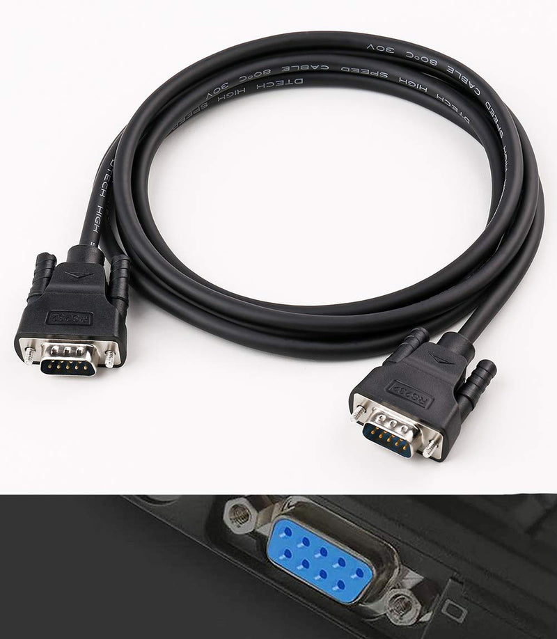  [AUSTRALIA] - DTECH DB9 to DB9 RS232 Serial Cable Male to Male Null Modem Cord Cross TX RX line for Data Communication (5 Feet, Black) 5ft