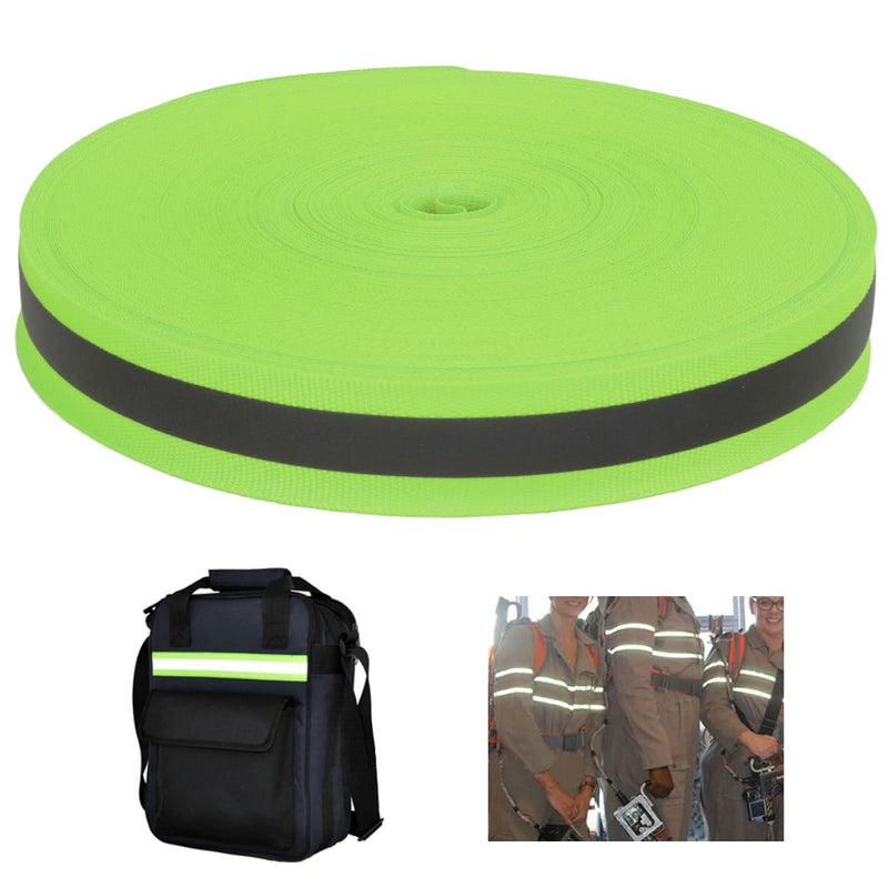  [AUSTRALIA] - Pssopp Reflective Tape Strip, 50 Yard 2cm Width High Visibility Reflective Area Reflective Ribbon Sew On Tape for Warning Safety Trim Deco(Green) Green