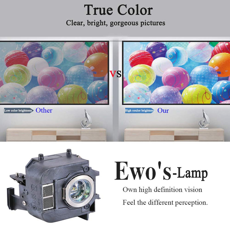  [AUSTRALIA] - EWO'S ELP50 Replacement Projector Lamp for Epson ELPLP50/V13H010L50 Powerlite 84 84+ 825 825+ 826W 826W+ 85 85+ Lamp Bulb Replacement