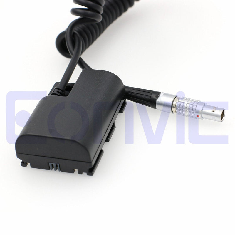  [AUSTRALIA] - Eonvic LP E6 Dummy Battery to 2pin Power Coiled Cable for Canon 5D3 5D2 7D 60D