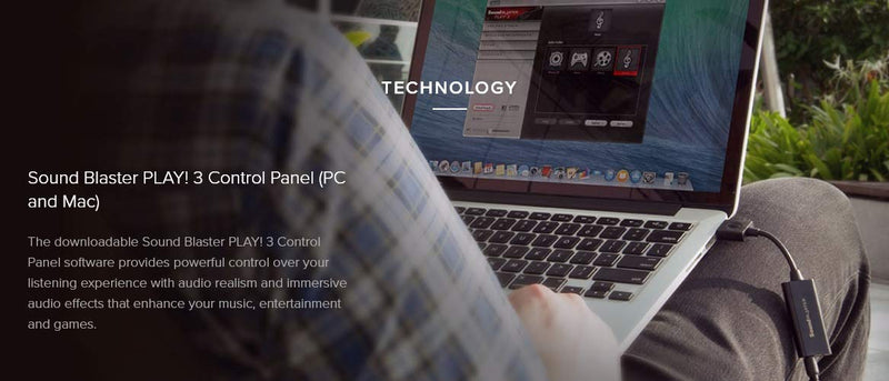  [AUSTRALIA] - Creative Labs Sound Blaster Play! 3 External USB Sound Adapter for Windows and Mac. Plug and Play (No Drivers Required). Upgrade to 24-Bit 96Khz Playback