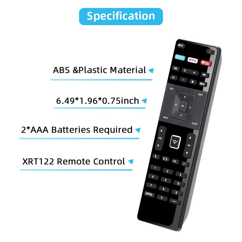  [AUSTRALIA] - UNOCAR Replacement Remote for Vizio Smart TV Remote XRT-122 and Vizio Smart TV 4K UHD HDR HDTV SmartCast Internet Vizio D E Series LED LCD 24 28 32 39 40 43 48 50 55 58 60 65 70 inch TV Netflix XUMO