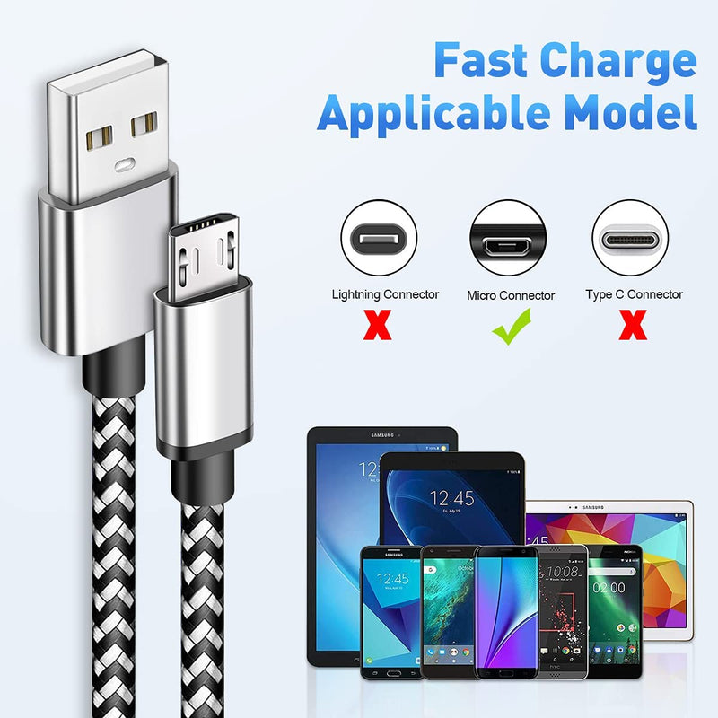  [AUSTRALIA] - Micro USB Cable Fast Android Charger 2Pack 6FT Upgrade High Speed Durable Android Charging for Samsung Galaxy S7 Nylon Braided Cord Compatible with Samsung Galaxy S7 S6 J7 Edge Note 5 MP3