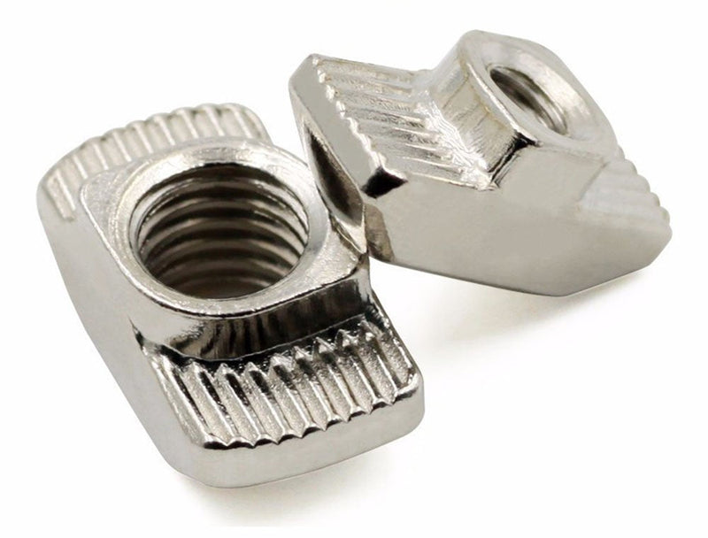  [AUSTRALIA] - PZRT 3030 Series 50-Pack M6 T-Nuts,Carbon Steel Nickel-Plated Half Round Roll in Sliding T Slot Nut 8mm Slot Aluminum Profile Accessories