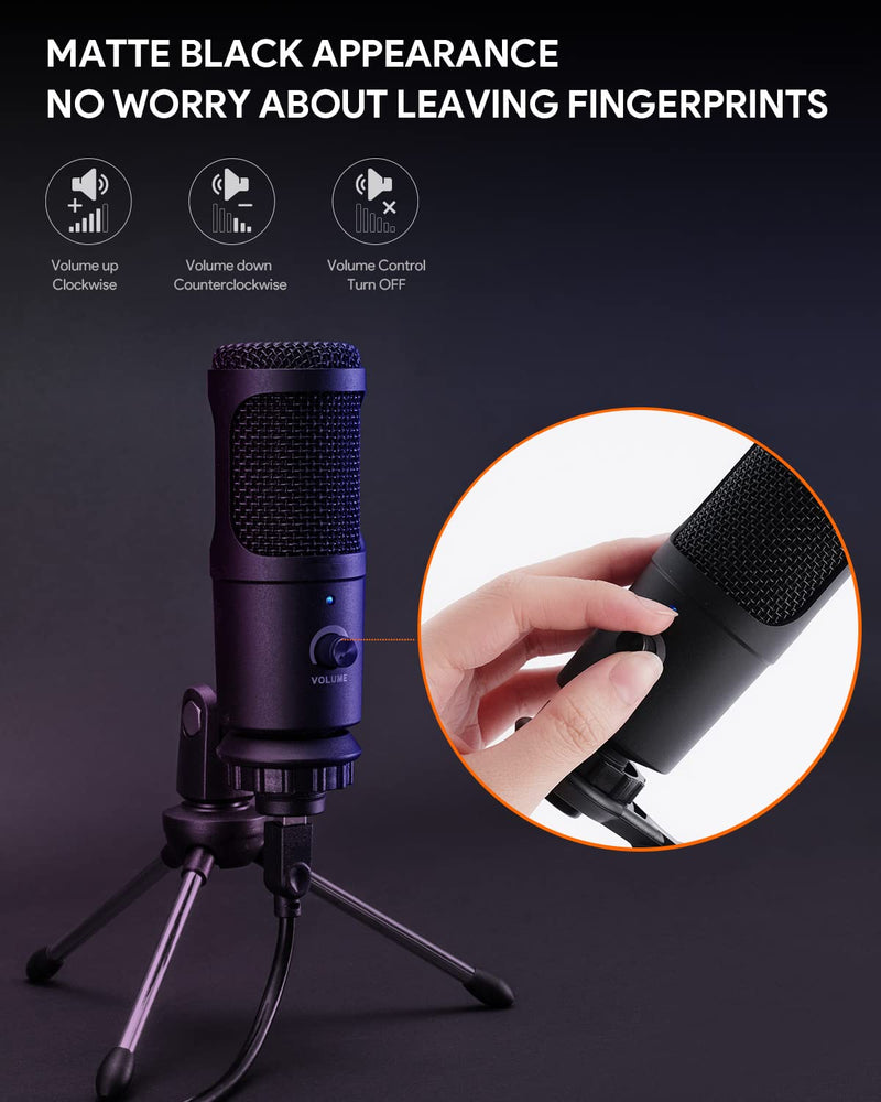  [AUSTRALIA] - USB Plug&Play Computer Microphone, Professional Studio PC Mic with Tripod for Gaming, Streaming, Podcast, Chatting, YouTube on Mac & Windows