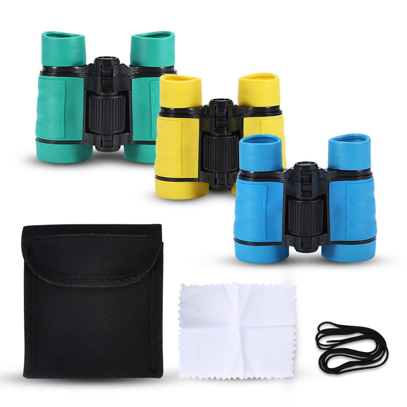  [AUSTRALIA] - Dilwe Child Binocular, 3 Colors 4 Times Blue Coated Telescope Binoculars with Lanyard and Storage Bag for Kids Outdoor Hunting Birdwatching Travelling Climbing Yellow