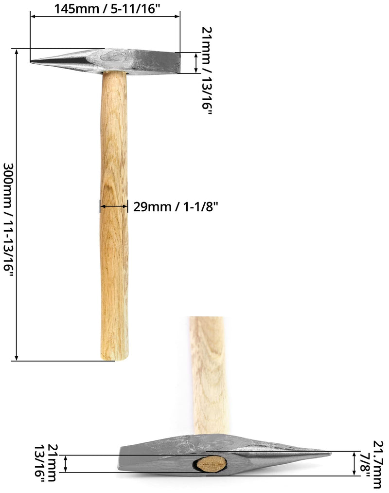  [AUSTRALIA] - QWORK Welding Chipping Hammer, 14oz, Two-head Hammer with Wooden Handle, Welding Cleansing and Crushed Ice