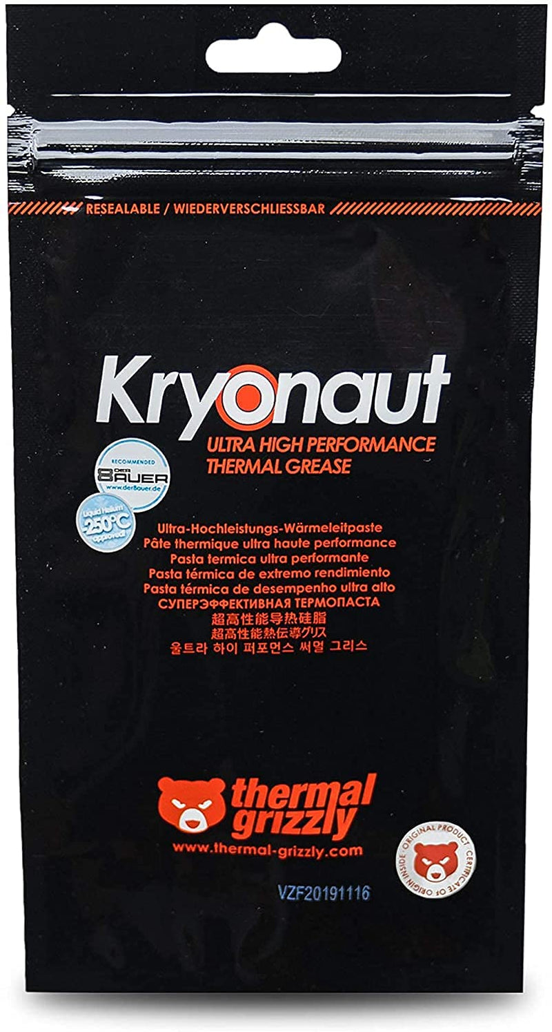  [AUSTRALIA] - Thermal Grizzly Kryonaut The High Performance Thermal Paste for Cooling All Processors, Graphics Cards and Heat Sinks in Computers and Consoles (1 Gram) 1 Gram