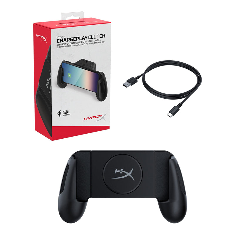  [AUSTRALIA] - HyperX ChargePlay Clutch – Qi Certified Wireless Charging Controller Grips for Mobile Phones, Detachable Battery Pack, Compatible with Qi Enabled Android and iPhone Devices, USB Charging Option