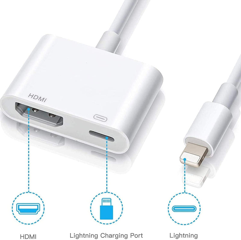  [AUSTRALIA] - [Apple MFi Certified] Lightning to HDMI Adapter for iPhone to TV, Lightning Digital AV Adapter with Lightning Charging Port 1080P HD Video HDMI Sync Screen Connector for HDTV/Projector/Monitor