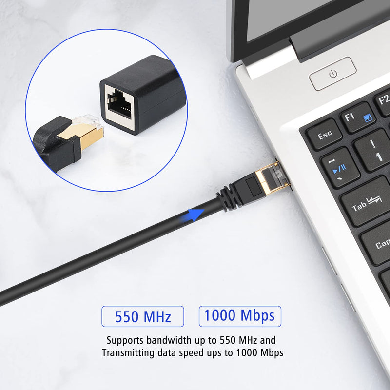  [AUSTRALIA] - J&D Ethernet Extension Cable, Cat 6 Ethernet Extender Cable Adapter (9 Feet) Support Cat6 / Cat5e / Cat5 Standards, RJ45 Cords Shielded Male to Female 9 Feet