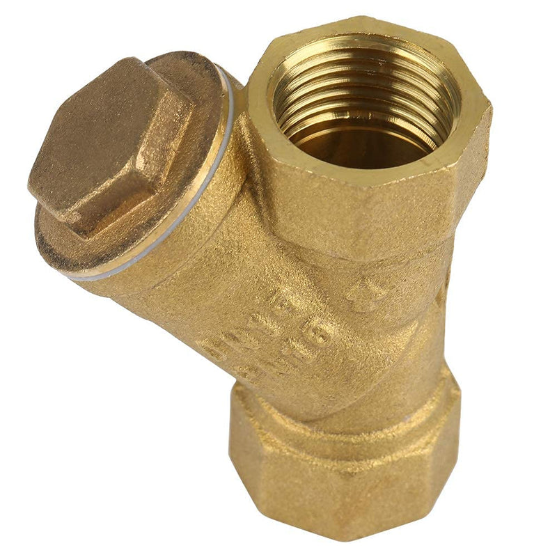  [AUSTRALIA] - Filter Valve Connector, 1/2" BSPP Female Thread Y Shaped Brass Strainer Filter Valve Connector Forged Brass Y-Strainer for Water Oil Separation