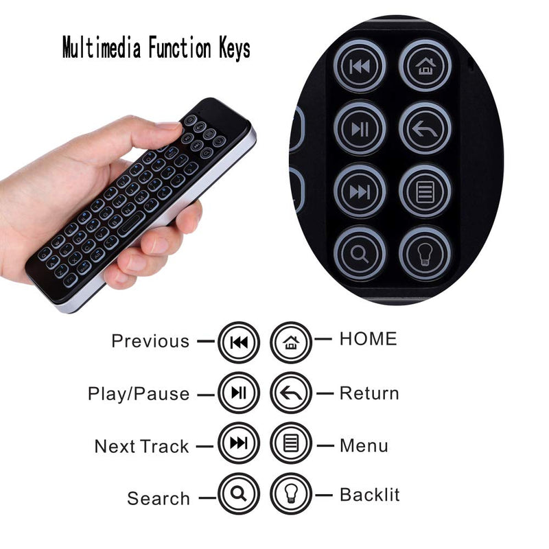  [AUSTRALIA] - iPazzPort Mini Bluetooth Wireless Keyboard with Backlit for TV Stick, Smart TV, Android Tv Box Backlit keyboard