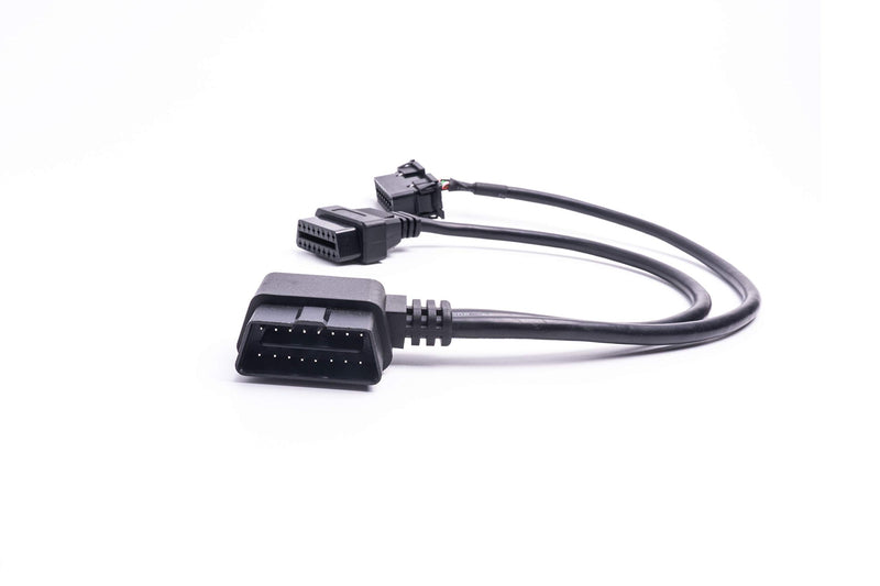  [AUSTRALIA] - Right Angle Universal OBD II OBD2 16pin Extension Splitter Y Cable 1 Male to 2 Female with Underdash Bracket for GPS