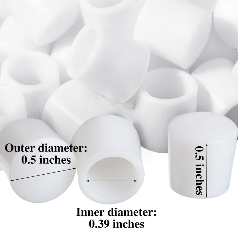  [AUSTRALIA] - Door Stop Bumper Tips 0.39 Inch Door Rubber Stop Bumper Replacement Stopper Tips Caps for Door and Wall Protection, White (20 Pieces) 20