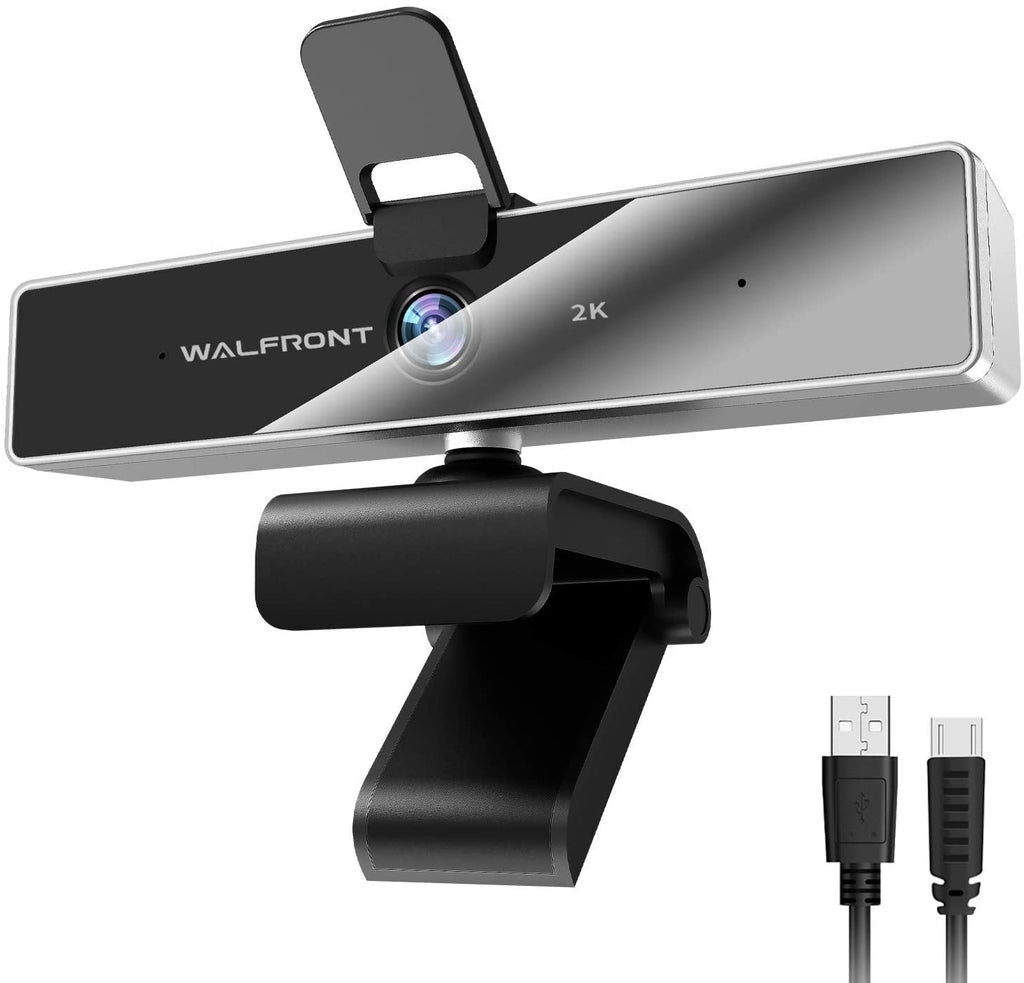  [AUSTRALIA] - 2K Webcam with Microphone, Walfront Web Camera with Privacy Cover for PC Laptop Desktop, Plug and Play Computer Camera for Windows Mac OS, Video Conference, Gaming, Online Classes and Streaming