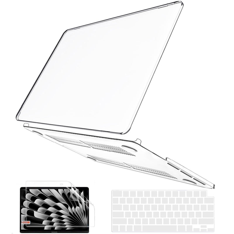  [AUSTRALIA] - B BELK Compatible with MacBook Air 15 inch Case 2023 Release M2 Chip Model A2941 with Touch ID Retina Display, Plastic Laptop Hard Shell Case + Keyboard Cover + Screen Protector, Crystal Clear