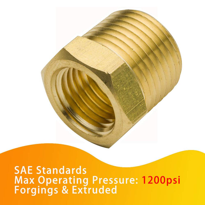  [AUSTRALIA] - Legines NPT Bushing 3/8" Male x 1/4" Female Reducing Adapter Hex Head Pipe Fitting (Pack of 5) 3/8" NPT Male x 1/4" NPT Female