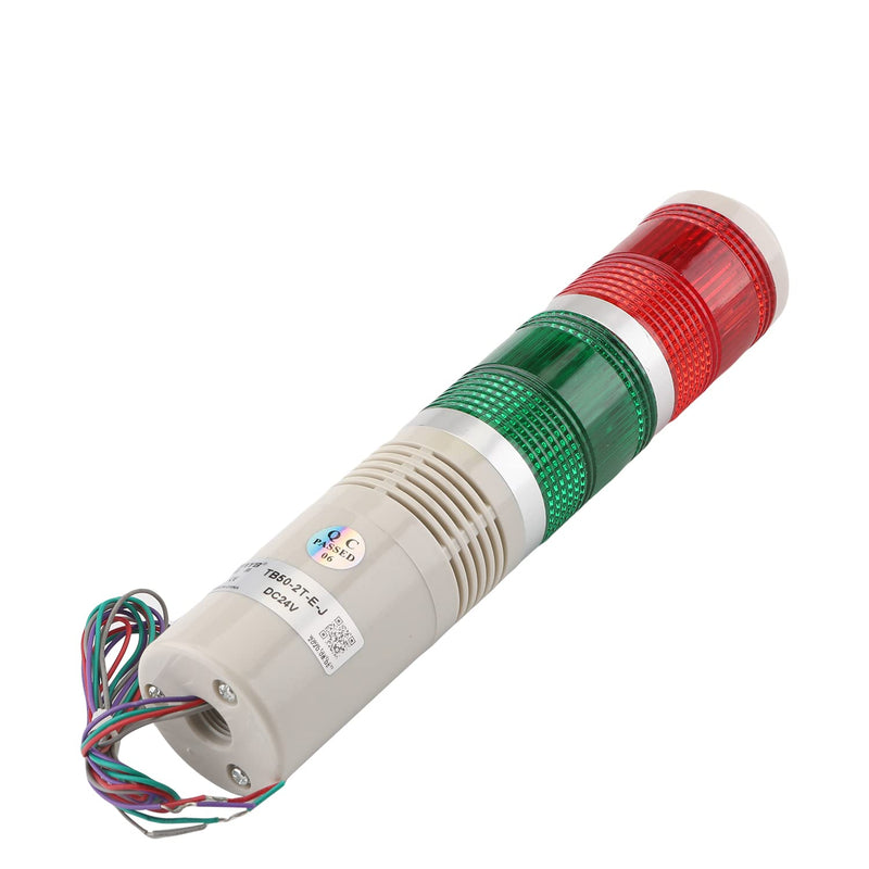  [AUSTRALIA] - Othmro Industrial Signal Light Column LED Alarm Round Tower Light Indicator Continuous Light Warning Light Red Green DB 90db 24V 3W 1PCS TB50-2T-E-J;24V;3W;90db