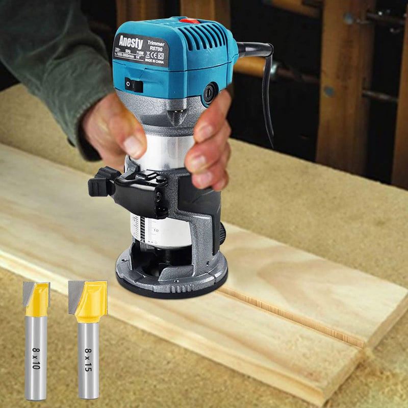  [AUSTRALIA] - Groove cutter HM set 6 pieces. Diameter 8 mm shaft floor cleaning cutter 10/15/22/25/30/32 mm slot cutter wood cutter face cutter carbide basic cutting edge
