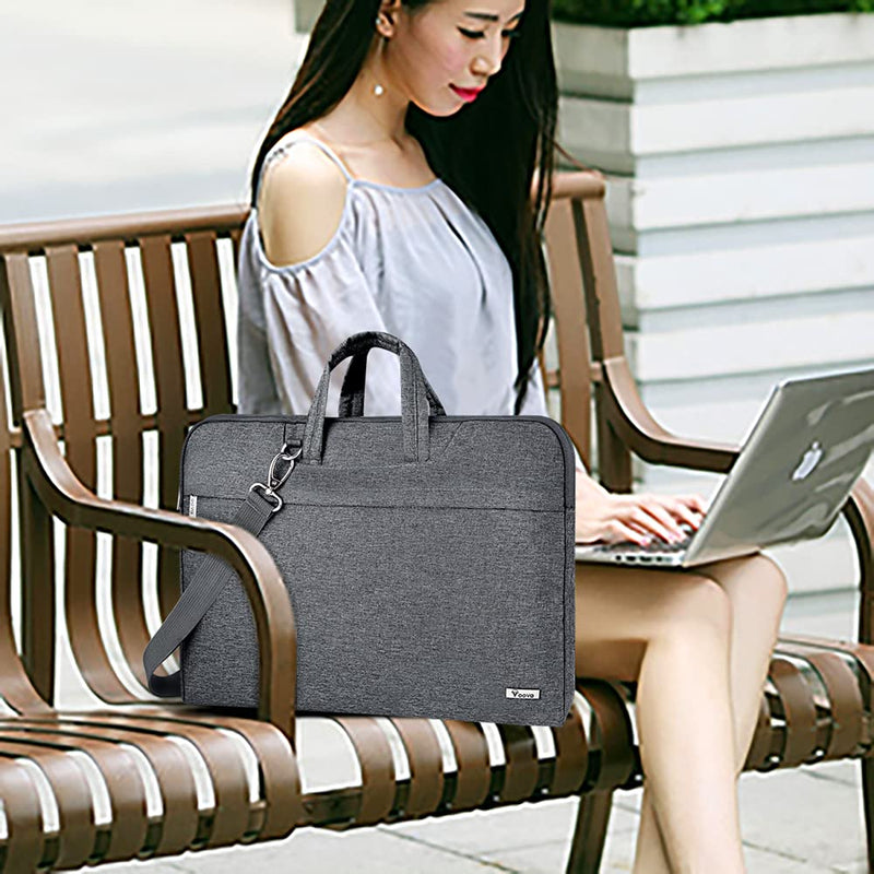 Voova 13 13.3 Inch Laptop Sleeve Carrying Case, Waterproof Computer Shoulder Bag Compatible with 13 Macbook Air/Pro 2020,13.5 Surface Laptop/Book 3/2, Dell XPS 13, HP Acer Chromebook Briefcase, Grey 13-13.5 Inch - LeoForward Australia