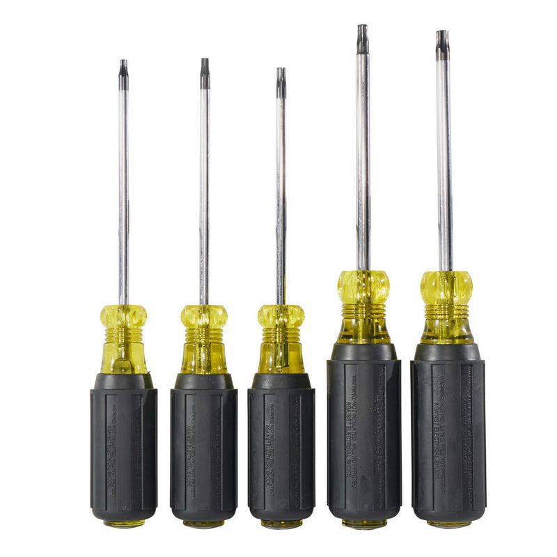  [AUSTRALIA] - Klein Tools 19555 TORX Cushion Grip Screwdriver Set with T15, T20, T25, T27 and T30 Tip sizes, 5-Piece