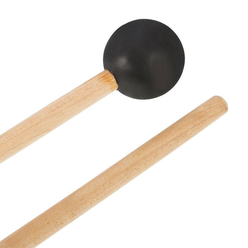 Shappy Bell Mallets Glockenspiel Sticks, Rubber Xylophone Mallet Percussion with Wood Handle, 15 Inch Long (Black) - LeoForward Australia