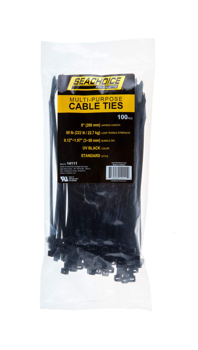  [AUSTRALIA] - SEACHOICE 14111 Cable Tie 8" UV Black UV Black