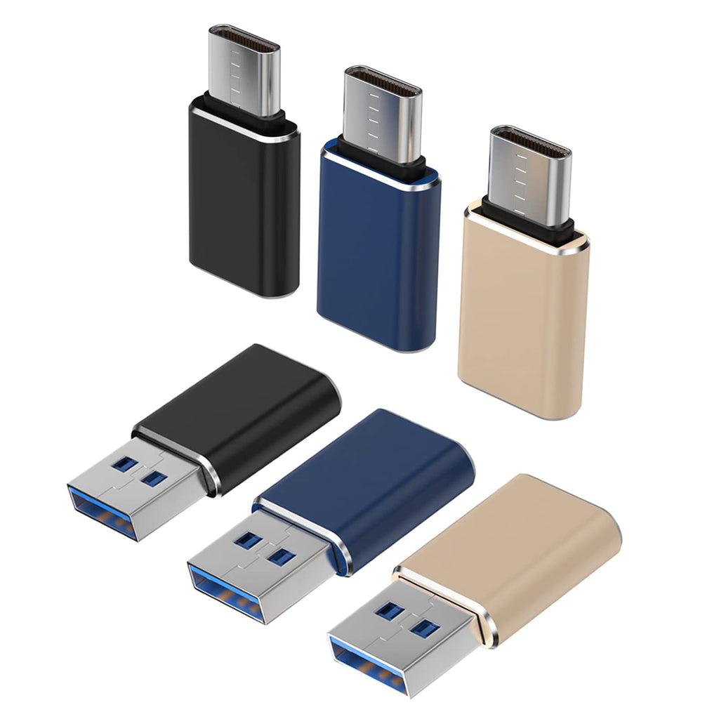  [AUSTRALIA] - CMARS [ 6 Pack USB C to USB Adapter (3 Pack)&USB to USB C Adapter (3 Pack) SuperSpeed Data Transfer & Fast Charging for iPhone/PC/Samsung/iPad/Laptop/Car Charger/Flash Disk