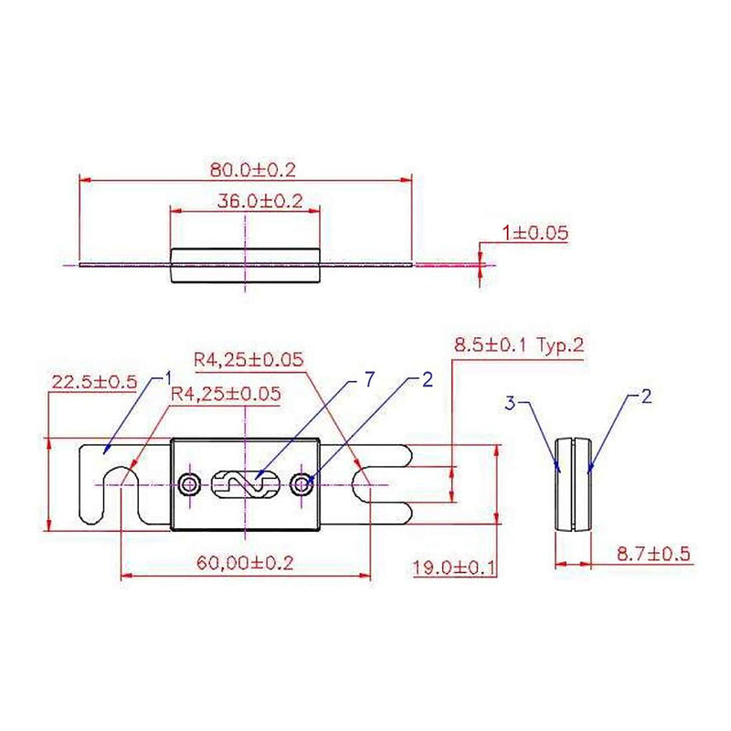 Baomain ANL Fuse ANL-60 60 Amp 60A for Car Vehicles Audio System Sheet Gold Tone 2 Pack - LeoForward Australia