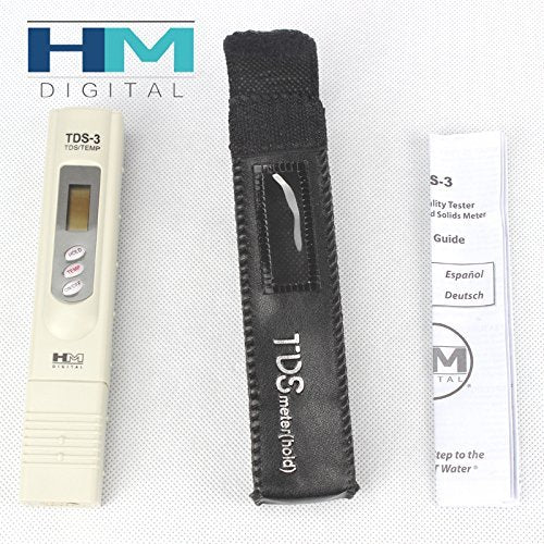 HM DIGITAL TDS Meters TDS-3 Handheld Temperature TDS ( PPM ) Tester, 0 - 9990 ppm, 1 ppm Resolution, +/- 2% Readout Accuracy Testing Water Quality For Hydroponics Aquariums Pools Drinking etc - LeoForward Australia
