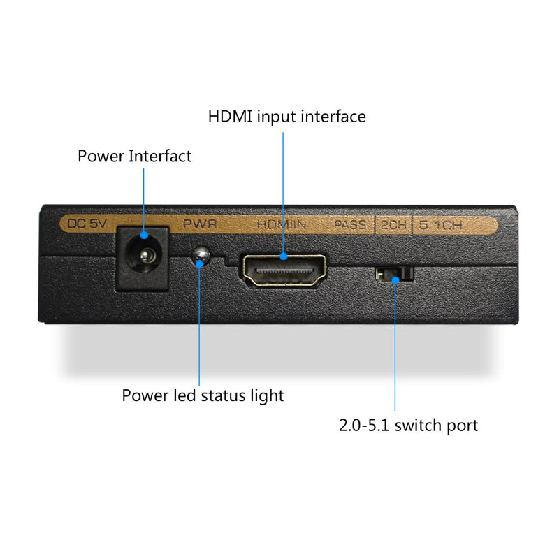  [AUSTRALIA] - 1080P HDMI Audio Extractor HDMI to HDMI + Optical TOSLINK SPDIF + Analog RCA L/R Stereo Audio Video Splitter Converter for Blu-ray Player Xbox PS3 PS4 Support Full HD1080p 3D