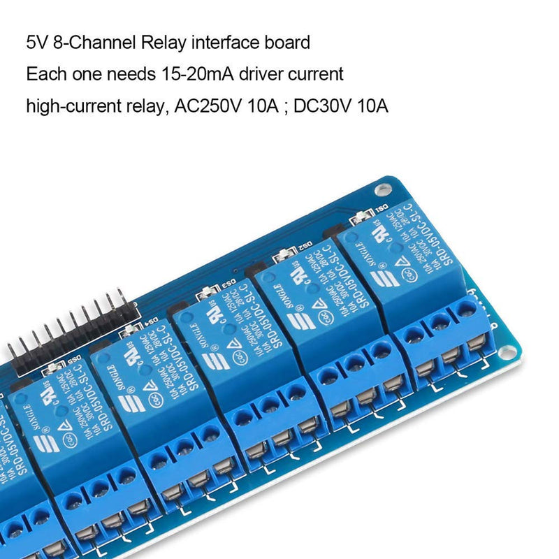  [AUSTRALIA] - 2pcs 8 Channel DC 5V Relay Module with Optocoupler for R3 MEGA 2560 1280 DSP ARM PIC AVR STM32 for Raspberry Pi Module 2Pcs 8 Channel Relay Module