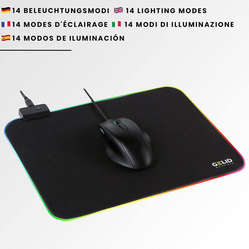 Gelid Solutions Nova Mouse Pad S-RGB Gaming Mouse Pad-Lighting-Soft Surface-Plug&Play-Desk Pad-RGB Lights-Anti-Slip Rubber Base-350x250mm-Black Nova S - LeoForward Australia