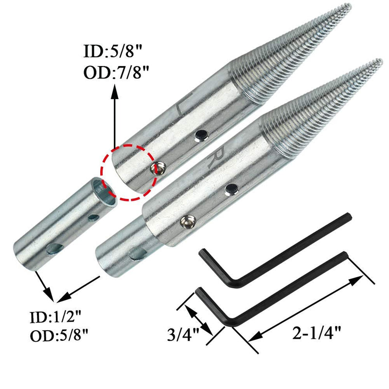  [AUSTRALIA] - 1/2" & 5/8" Tapered Spindle Adapter Threaded for Buffing Polishing Wheel for Bench Grinder Left and Right - 1 Pair