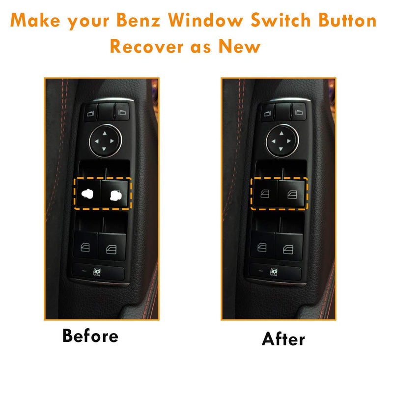 Moonlinks Window Switch Button Covers for Mercedes Benz C C300 C350 W204 E W212 GLK Class GLK350, Front Left and Right Window Switch Repair Button Caps（2 Pieces,Not fit for 2013+） - LeoForward Australia