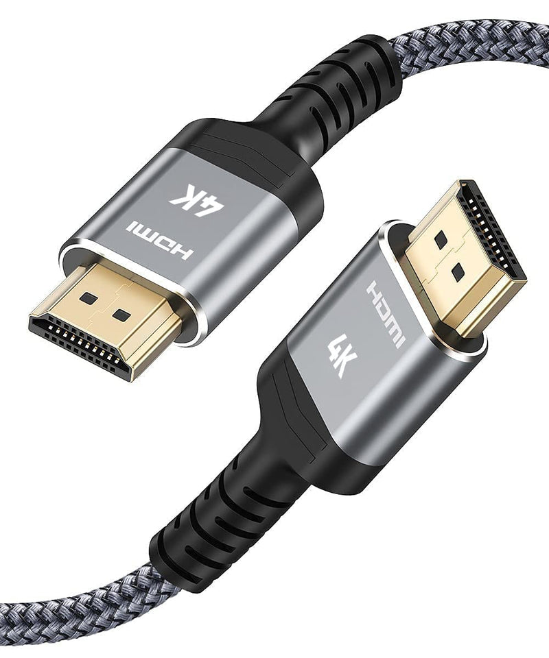  [AUSTRALIA] - SNOWKIDS 4K HDMI cable 2 meters, HDMI cable 4K@60Hz nylon braid gold-plated connectors with Ethernet/audio return channel, compatible with video 4K 2160p, 1080p-gray