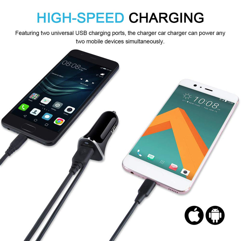  [AUSTRALIA] - GiGreen 3.4A Fast Charging Car Adapter for Samsung Galaxy A13 5G S22 A03s S21 FE A52 A32 S20FE S10e A42 Note 21 10 Z Fold3, Moto Edge UW, Google Pixel 6Pro 5, LG, USB C Charger with 3FT Type Cable Pure Black