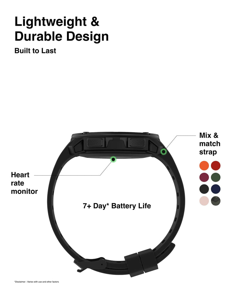  [AUSTRALIA] - iTOUCH Explorer 3 Smartwatch (with Heart Rate Tracking, Step Counter, Notifications) Black