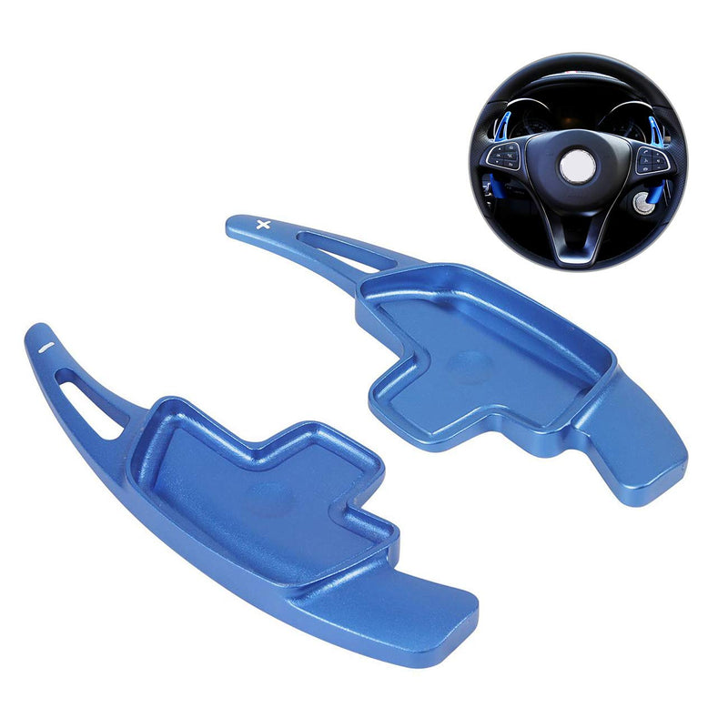  [AUSTRALIA] - For Mercedes Benz Paddle Shifter Extensions, Partol Aluminum Metal Car Steering Wheel Shift Blade Paddle Shifter Fit For For Benz A B C CLA CLS E G GL GLA GLC GLE GLS Metris S SL SLC Class (Blue) Blue-Benz