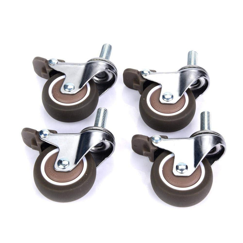 Rubber Casters, 4pcs 2in Universal TPE Heavy Duty Casters Rubber Caster Wheel Trolley Furniture 35Kg Casters Set of 4 Furniture Wheel(Brake) - LeoForward Australia