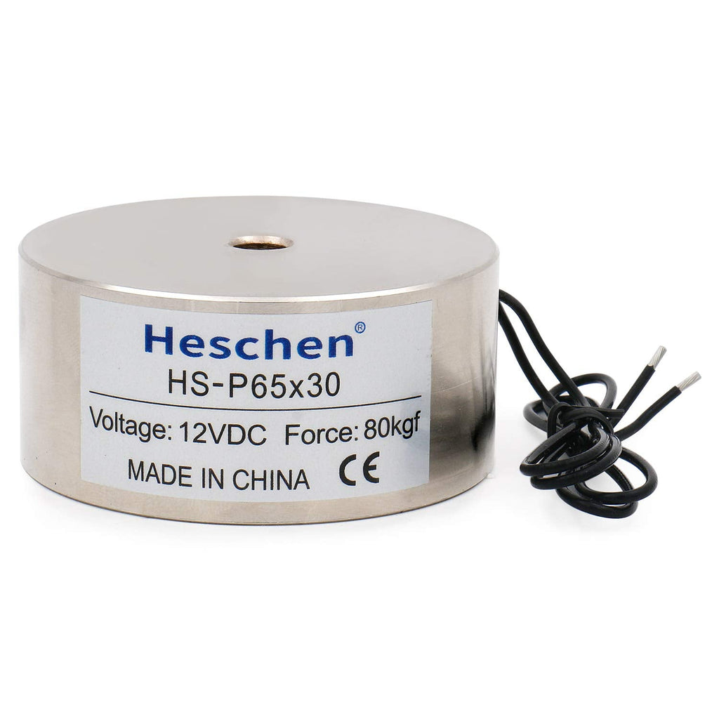 [AUSTRALIA] - Heschen Electromagnet Magnet Solenoid, P65/30, OD 65mm, DC12V, 80kg/176lb