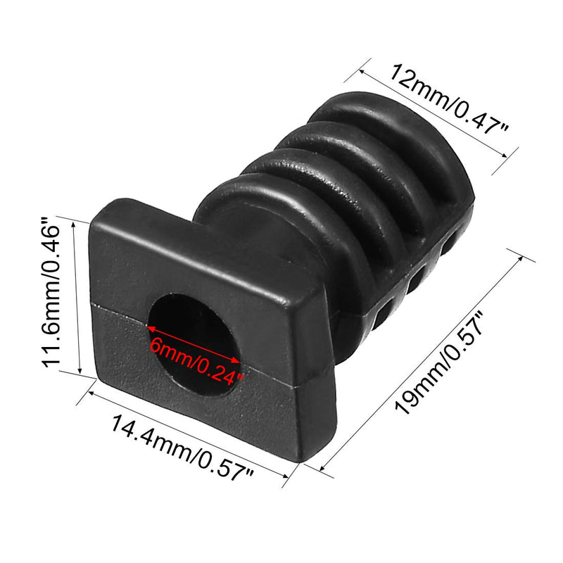  [AUSTRALIA] - uxcell 20Pcs 6mm Inner Dia PVC Square Strain Relief Cord Boot Protector Sleeve Power Tool Hose Black