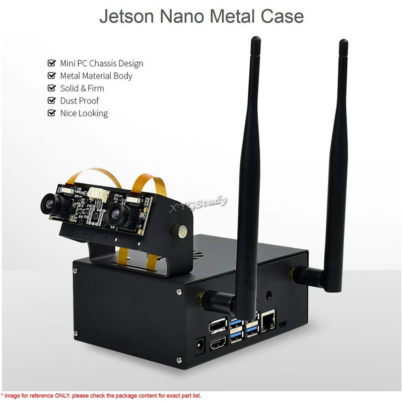  [AUSTRALIA] - XYGStudy Jetson Nano Metal Case (C) with Camera Holder and Invisible Cooling Fan Design for The Jetson Nano Developer Kit B01 and Original Version Jetson Nano Case (C)
