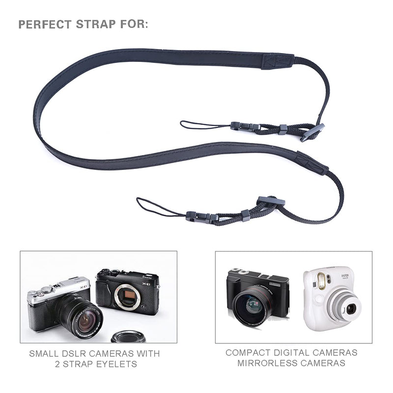  [AUSTRALIA] - Camera Neck Shoulder Strap ，Men and Women Camera Strap Belt for Digital Camera, Mirrorless Camera, Instant Camera. Black